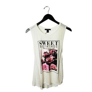 Forever 21 Sweet Nothings Floral Shirt Graphic Tee Top Sleeveless Cotton Solid L